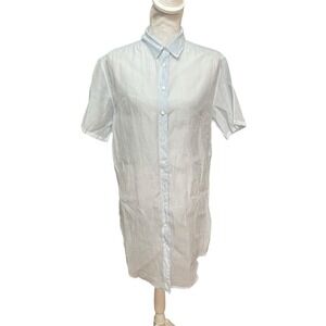 Organic John Patrick Button Up Cotton Silk  t-shirt dress Tunic size Medium
